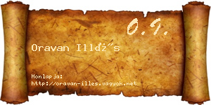 Oravan Illés névjegykártya